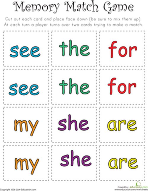 sight-word-memory-match